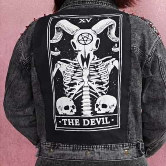 SOLD @MARKET! Nosferatu! Horror movie lovers cropped acid washed jacket - Picture 16 of 16
